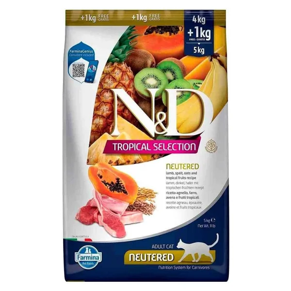 N&D Tropical Selection Kuzu Etli 5 Kg Kısırlaştırılmış Yetişkin Kedi Maması - Görsel 2