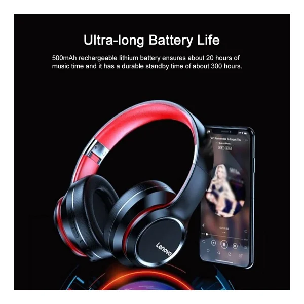 Lenovo Hd200 Kulak Üstü Bluetooth Kulaklık Siyah - Görsel 4