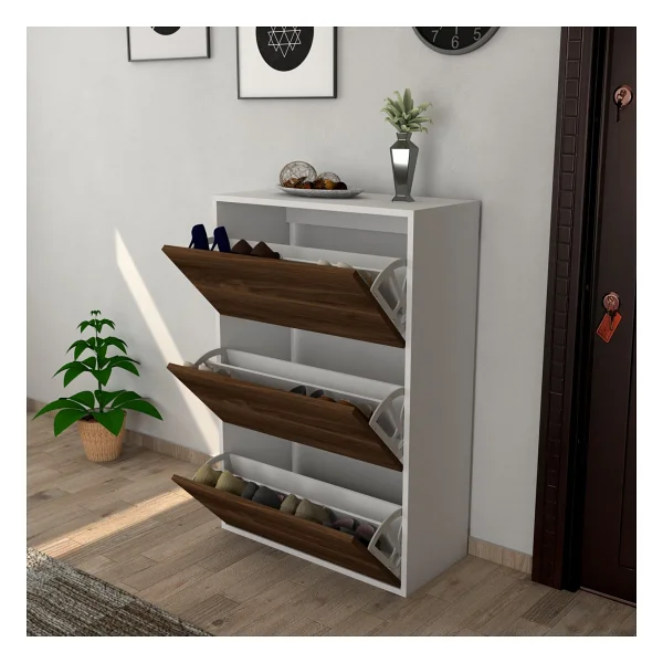 Moonlife 3 Kapaklı Kayar Raflı Ayakkabılık - Görsel 2