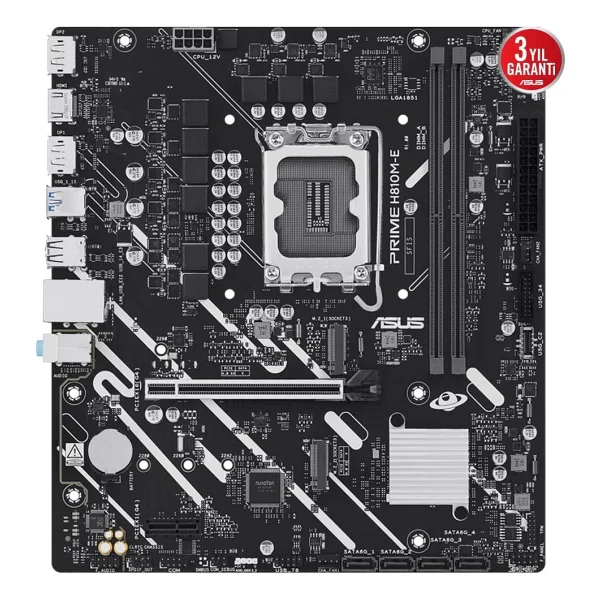 Asus Prime H810m-E-Csm Intel Lga1851 DDR5 Micro Atx Anakart - Görsel 3