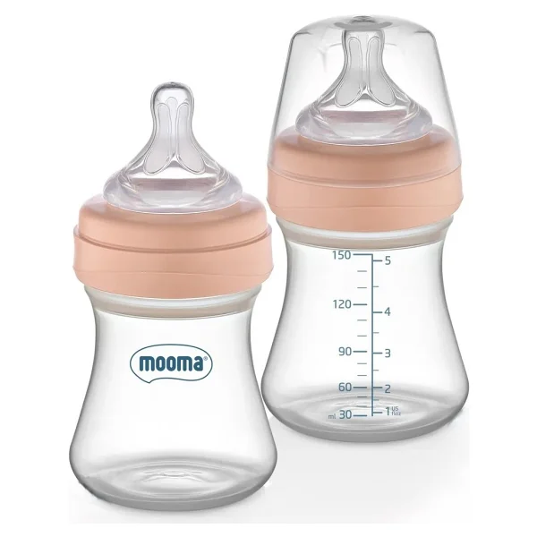 Mooma Kindy 0-6 Ay Yavaş Akış Mavi Biberon 150 Ml - Görsel 5