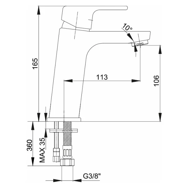 Ar 103588107 Lunetta Mat Siyah Lavabo Bataryası - Görsel 2