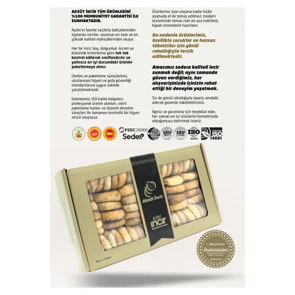 Aksüt İncir Kuru Incir Lerida Dizim 1000g Aydın Inciri (Ab Coğrafi Işaretli) - 1 Kg - Görsel 4