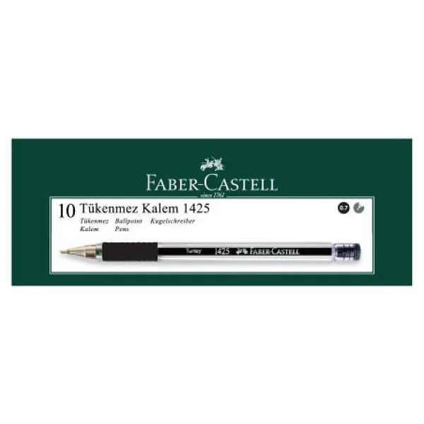 Faber-Castell 1425 İğne Uçlu 10'lu Paket Siyah Tükenmez Kalem - Görsel 2