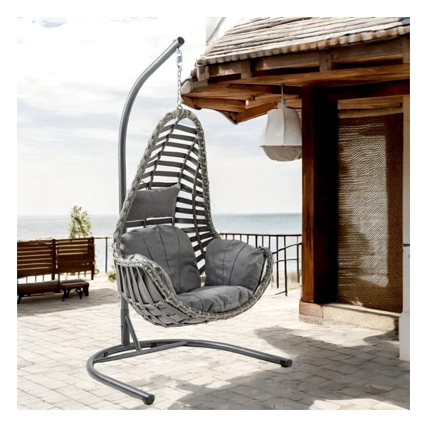 Capri Swing Milas 1 Kişilik Rattan Bahçe Salıncağı - Görsel 2