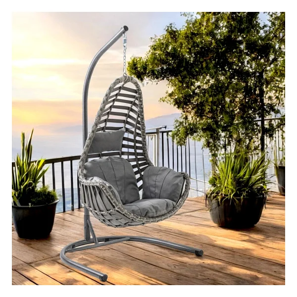 Capri Swing Milas 1 Kişilik Rattan Bahçe Salıncağı - Görsel 3