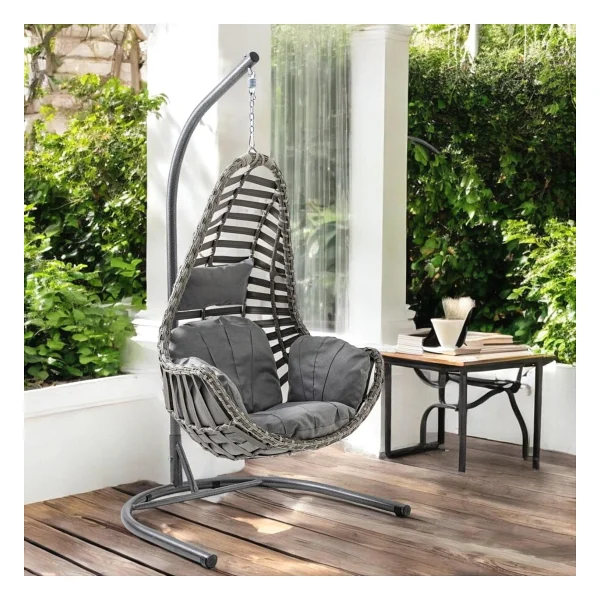 Capri Swing Milas 1 Kişilik Rattan Bahçe Salıncağı - Görsel 4
