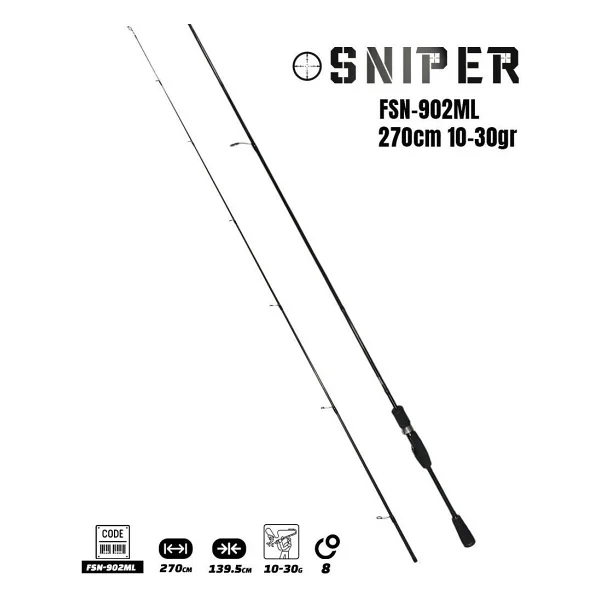 Fujin Sniper 270cm 10-30gr Bauer Airlight 4000 Spin Olta Takımı Seti - Görsel 2