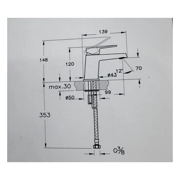 Punto 301 Lavabo Bataryası, Krom A43745 - Görsel 2
