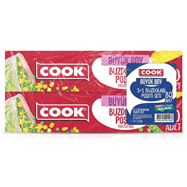 Cook Buzdolabı Poşeti (3+1) Büyük 80'li