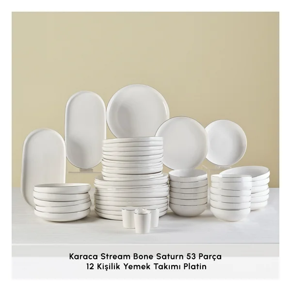 Karaca Streamline New Saturn Platin 53 Parça 12 Kişilik Yemek Takımı - Görsel 3