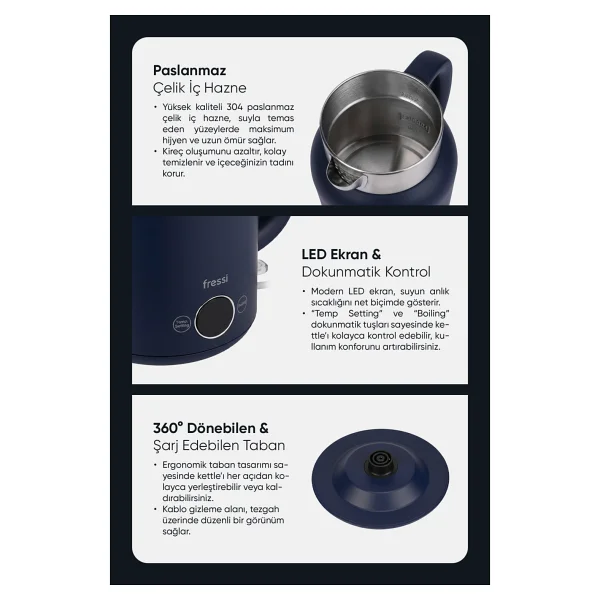 Fressi Urban Kt-01 1500 W 1.5 Lt Kettle - Görsel 7