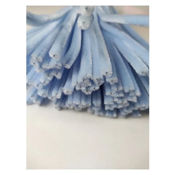 Butik 50 Adet Açık Mavi Şönil, Çiçek Yapımına Uygun Tüylü Tel, 30 Cm 6mm - Görsel 3