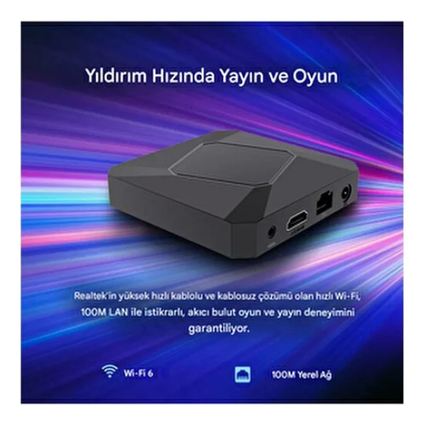 Everbox Rt-X3 4K Android 14.0 TV Box 4+64gb Realtek Rtd1325 Yapay Zeka İşlemci Chip Dual Hızlı Wifi6 - Görsel 4