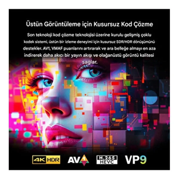 Everbox Rt-X3 4K Android 14.0 TV Box 4+64gb Realtek Rtd1325 Yapay Zeka İşlemci Chip Dual Hızlı Wifi6 - Görsel 6