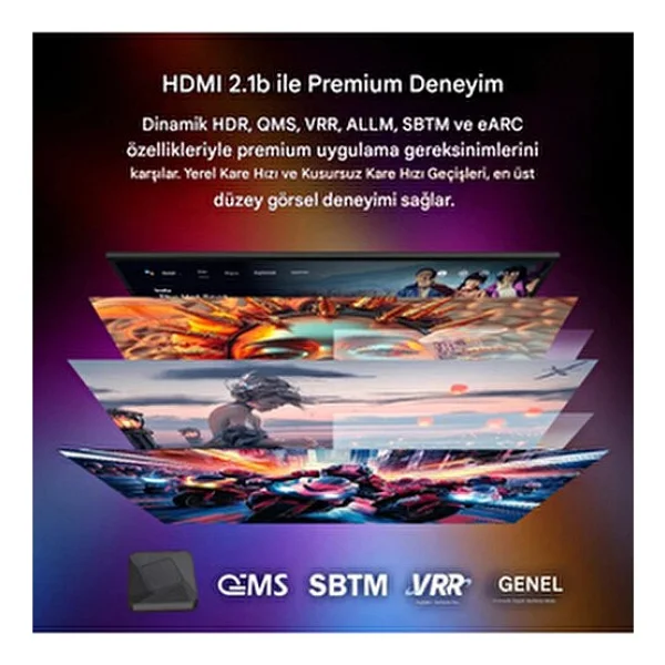 Everbox Rt-X3 4K Android 14.0 TV Box 4+64gb Realtek Rtd1325 Yapay Zeka İşlemci Chip Dual Hızlı Wifi6 - Görsel 7