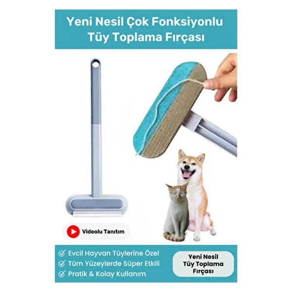 Vitexpert Yeni Nesil Çok Fonksiyonlu Kedi Köpek Tüyü Toplayıcı Koltuk Halı Kıl Tüy Alma & Temizleme Fırçası - Görsel 9