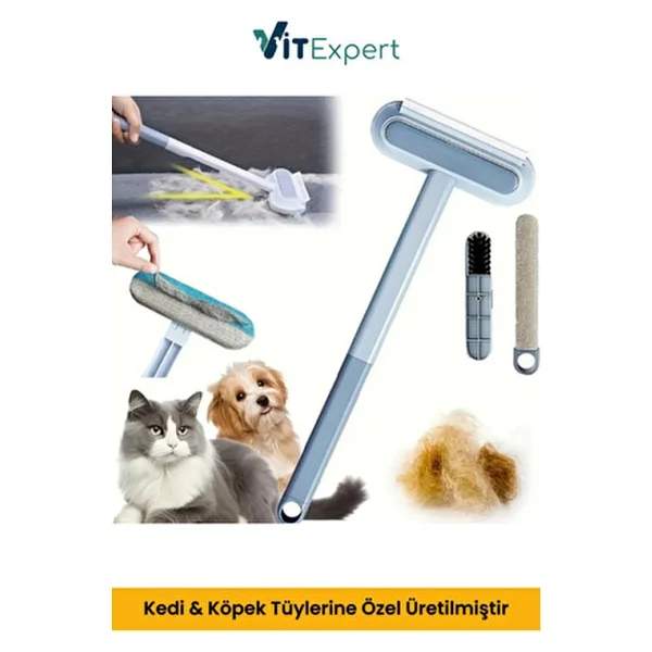 Vitexpert Yeni Nesil Çok Fonksiyonlu Kedi Köpek Tüyü Toplayıcı Koltuk Halı Kıl Tüy Alma & Temizleme Fırçası - Görsel 4