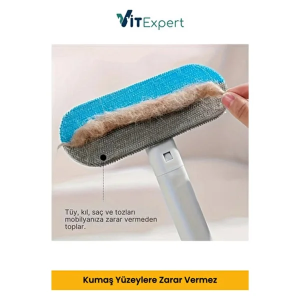 Vitexpert Yeni Nesil Çok Fonksiyonlu Kedi Köpek Tüyü Toplayıcı Koltuk Halı Kıl Tüy Alma & Temizleme Fırçası - Görsel 5