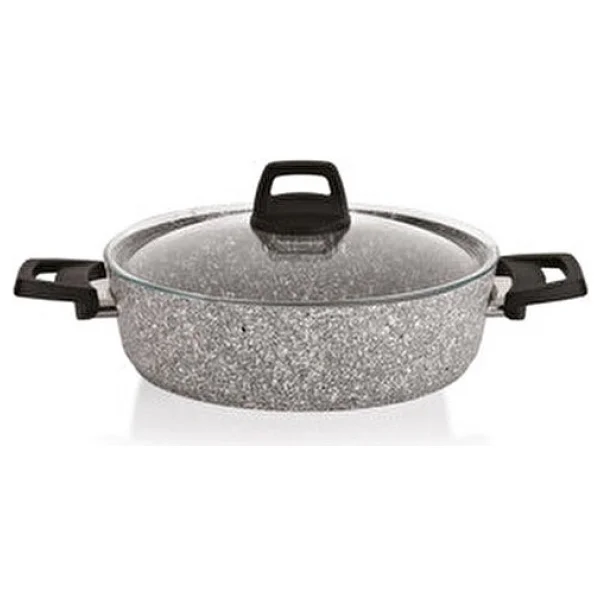 Taç Maxxcook 5 Parça Granit Tencere Seti Alüminyum Kaplama Gri Renkli 20-26 Cm Ebatlar - Görsel 2
