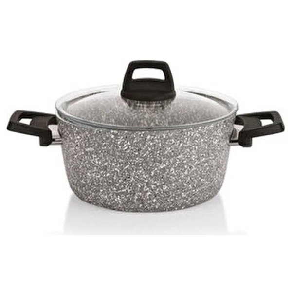 Taç Maxxcook 5 Parça Granit Tencere Seti Alüminyum Kaplama Gri Renkli 20-26 Cm Ebatlar - Görsel 3