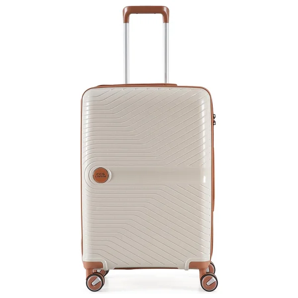 Ççs 5239 Polipropilen Beyaz Camel Orta Boy Valiz - Görsel 6