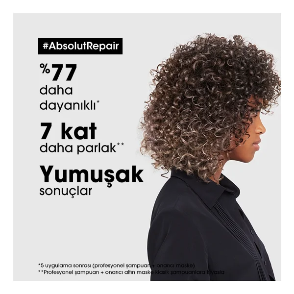 L'oreal Paris Serie Expert Absolut Repair Golden Onarıcı Altın Saç Maskesi 250 Ml - Görsel 5