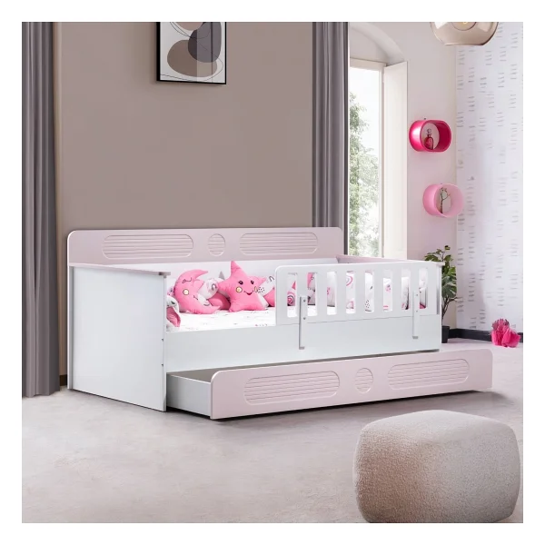 Setay Mobilya Flora Pembe 90x190 cm Yavrulu Montessori Karyola - Görsel 6