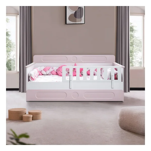 Setay Mobilya Flora Pembe 90x190 cm Yavrulu Montessori Karyola - Görsel 2