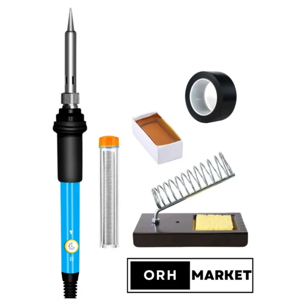 Orh Market 60w Lehimleme Seti - Sıcaklık Ayarlı Havya, Metal Stand, Lehim Pastası Ve Elektrik Bandı - 1 Adet - Görsel 4