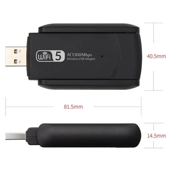 Kablosuz Wi-Fi Alıcı Ac1300 Mbps Dual Band USB 3.0 Adaptör - Görsel 2