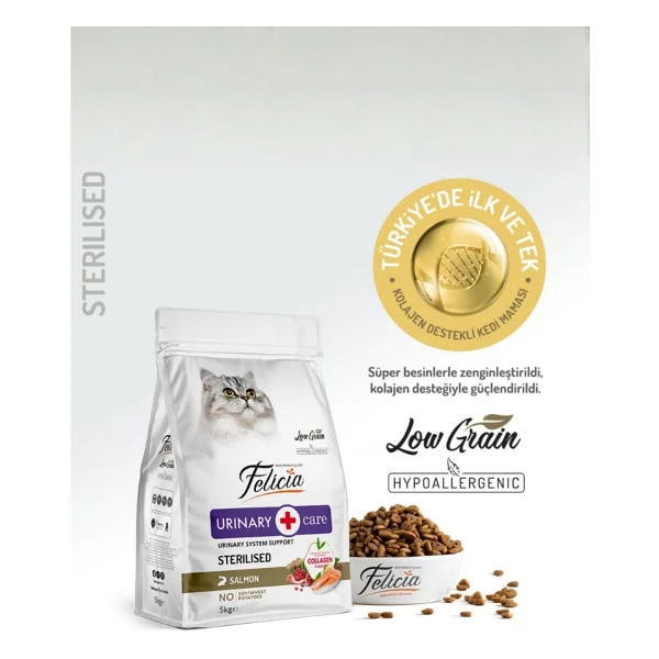 Felicia Kolajen Destekli Hipoalerjenik Somonlu Süper Premium Kedi Maması 5kg - 1 - Görsel 3