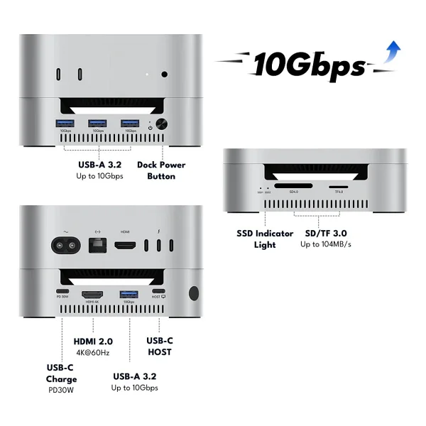 Acasis M001 Mac Mini 10 Gbps Docking Station - Görsel 2
