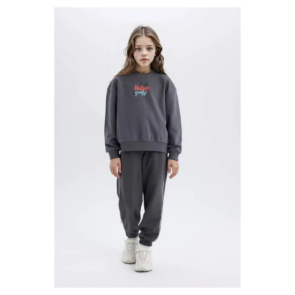 Defacto Kız Çocuk Disney Mickey Mouse &Friends Oversize Geniş Kalıp Kapüşonlu Sırt Baskılı Sweatshirt D4378a824wn - 13 - 14 Yaş - Antrasit-Ar148 - Görsel 8