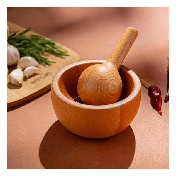Emsan Rustik Yuvarlak Bambu Havan - Görsel 2