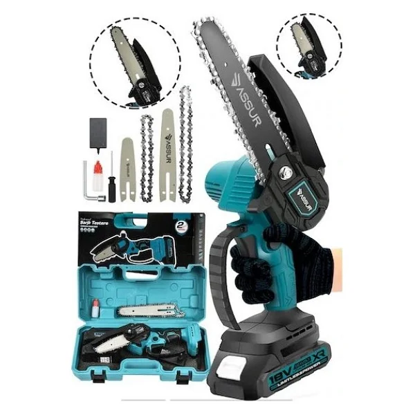 Assur Asr744 18v Çift Akülü Dal Budama Testere Mavi - Görsel 3