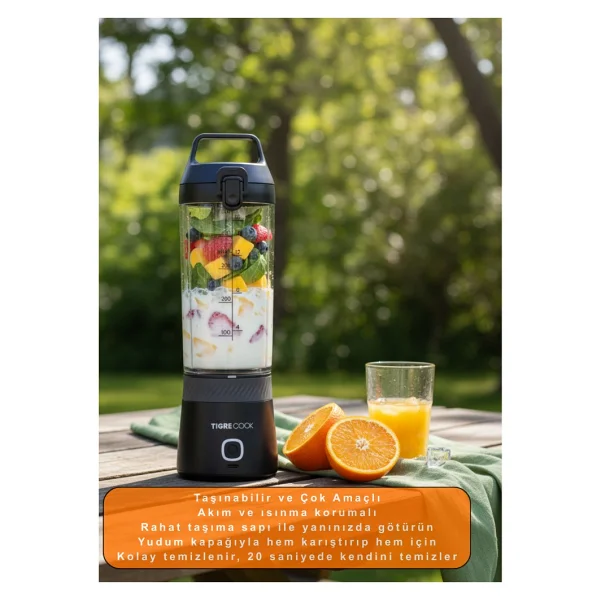 Tigrecook Pembe Kişisel Smoothie Blender - Görsel 4