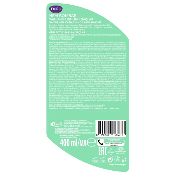 Duru Nem Bombası Arındırıcı & Hacim Verici 400 Ml Şampuan - Görsel 6