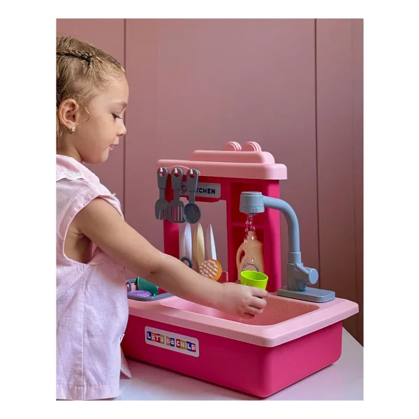 Let's Be Child Pilli İnteraktif Pembe Lavabo Seti Lc-30916 - Görsel 4