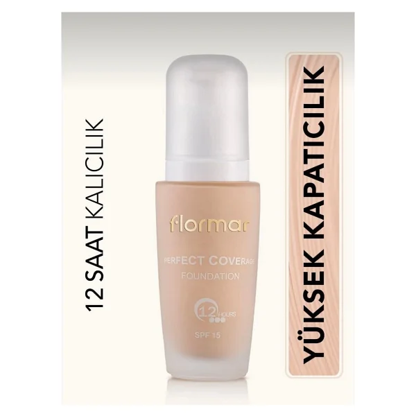 Flormar Perfect Coverage Yarı Parlak Bitişli Spf 15 106 Beige Classic 30 Ml Likit Fondöten - Görsel 2