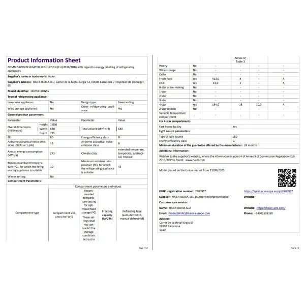 Haier Hdr5818dnss Kombi No Frost Buzdolabı - Görsel 5