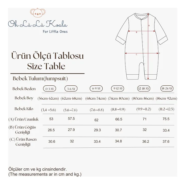 Oh La La Koala For Little Ones Stripe Cherry Serisi Tulum - Bej - 18 - 24 Ay - Görsel 3