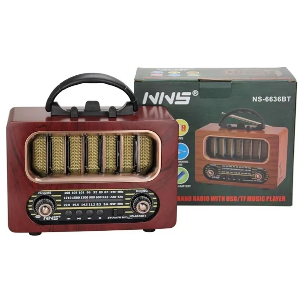 Nns Ns-6636bt Bluetooth Nostaljik Radyo - Görsel 3