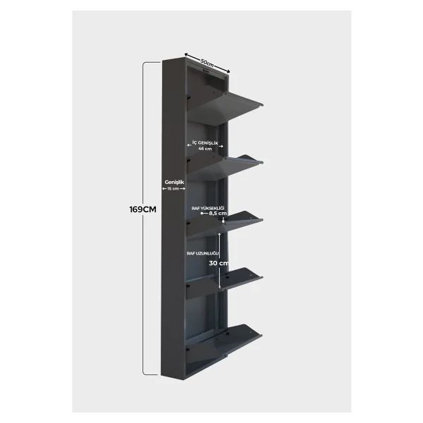 Mobilyapratik Sarı 5'li Metal Ayakkabılık - Görsel 10