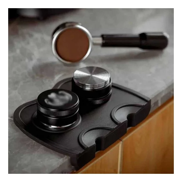 Vestron Silikon Kahve Tamper Matı Espresso Sıkıştırma Standı Siyah Düz Taban 2li Set Espresso Barista Vct - Görsel 3