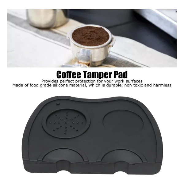 Vestron Silikon Kahve Tamper Matı Espresso Sıkıştırma Standı Siyah Düz Taban 2li Set Espresso Barista Vct - Görsel 2