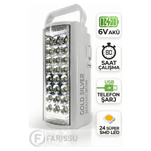Gold Silver Gs-2400 24 LED Işıldak - Görsel 8