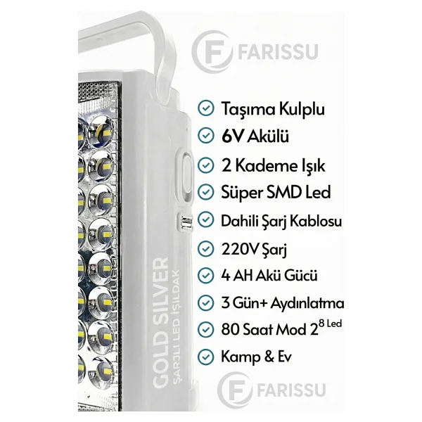 Gold Silver Gs-2400 24 LED Işıldak - Görsel 2