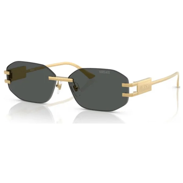 Versace Damier Ve2274 100287 Gold-Dark Grey Kadın Güneş Gözlüğü - Görsel 2