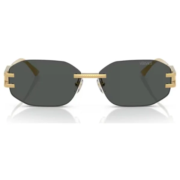 Versace Damier Ve2274 100287 Gold-Dark Grey Kadın Güneş Gözlüğü - Görsel 4